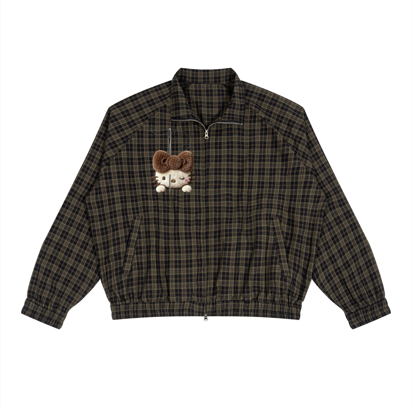 Unisex Plaid Full-Zip Track Jacket