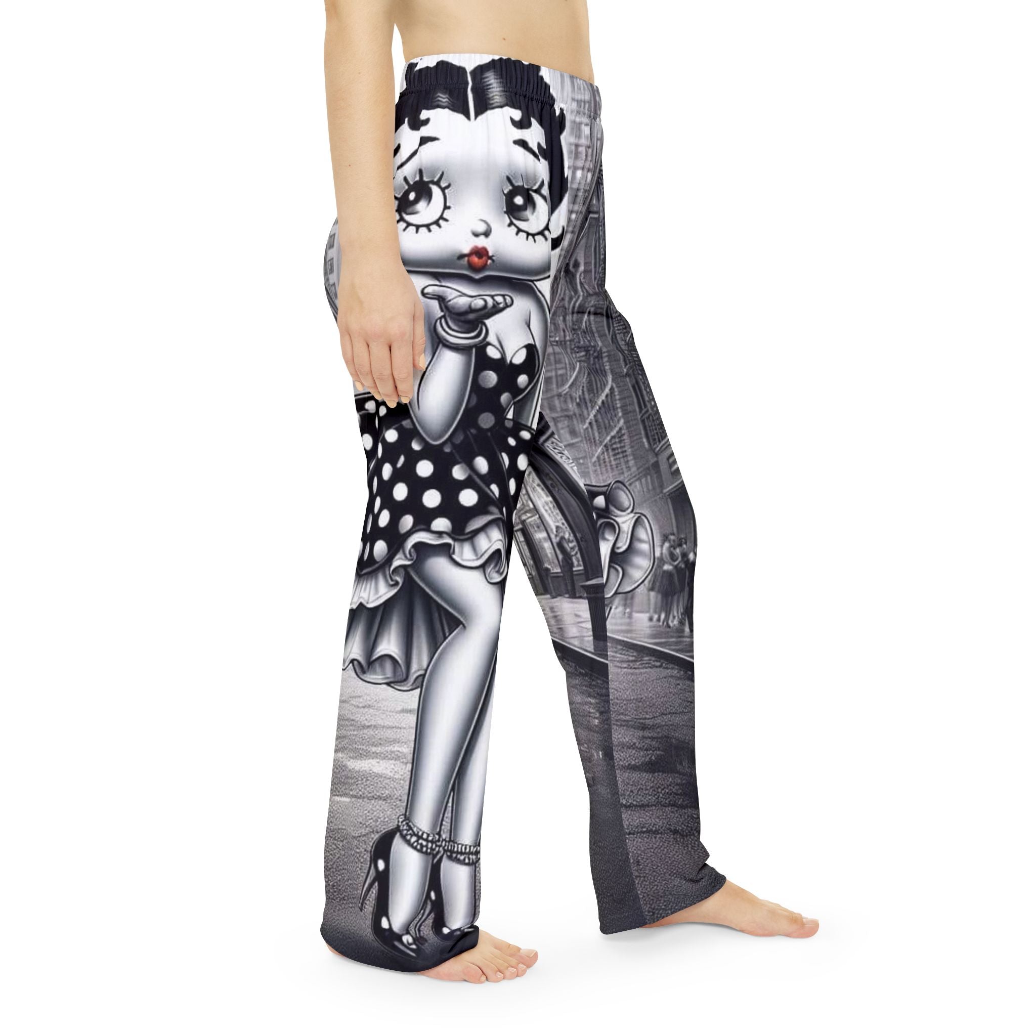 Betty Boop Retro Cityscape Pajama Pants — Women's Cozy All-Over Print Sleepwear