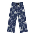 Women's Lounge Pants — Navy Monogram Logo Print Pajama Bottoms