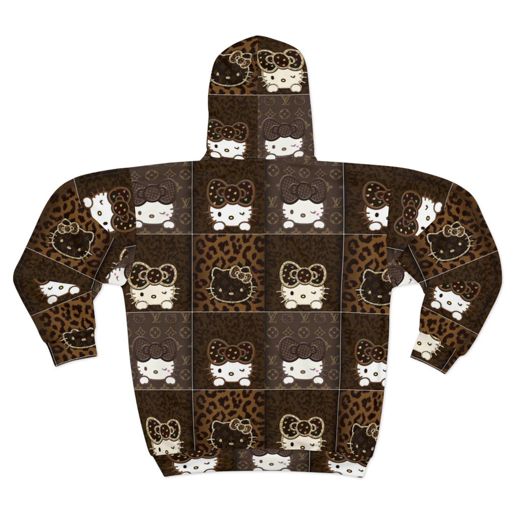 Hello Kitty Leopard Patchwork Zip Hoodie