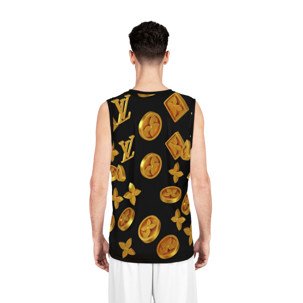 Gold Luxury Monogram Basketball Jersey