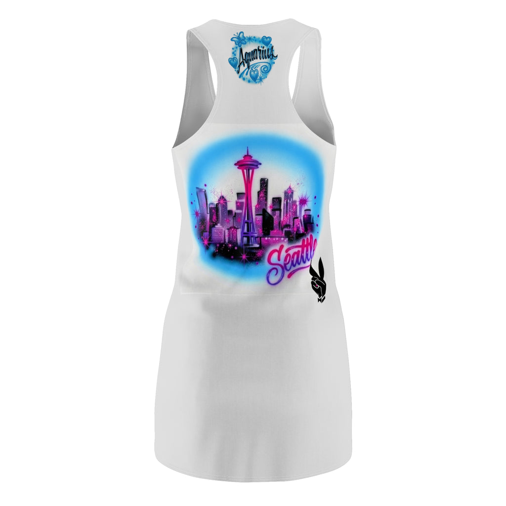Seattle Neon Skyline Racerback Dress — IU Graphic