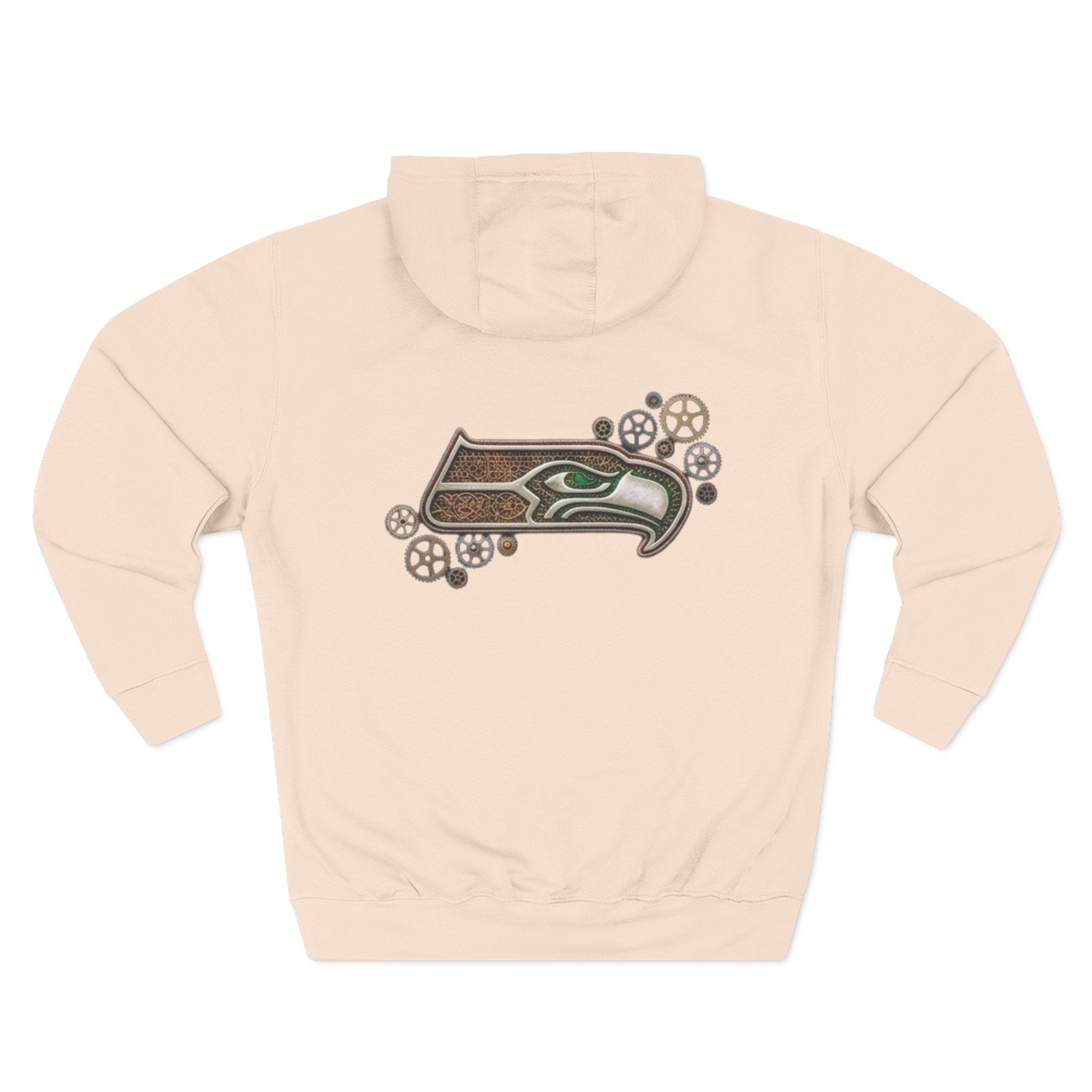 Seahawk Gear Hoodie — Vintage Seahawk Emblem with Gear Accents