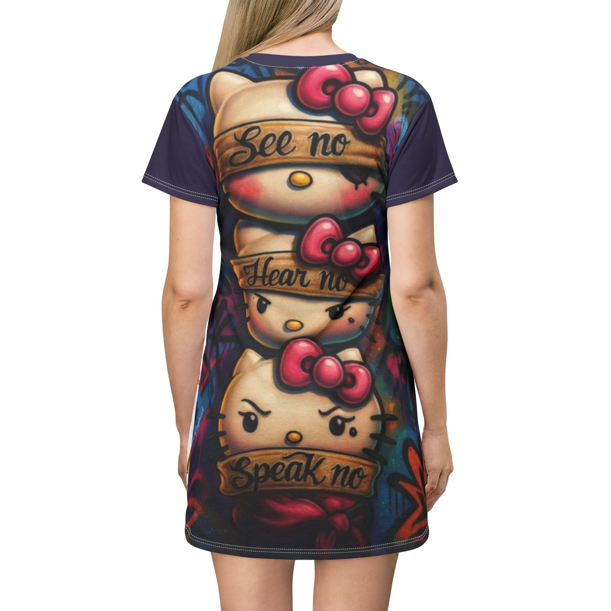 Happy Birthday Blackberry Girl T-Shirt Dress — AOP Graphic Dress for Birthday Celebrations