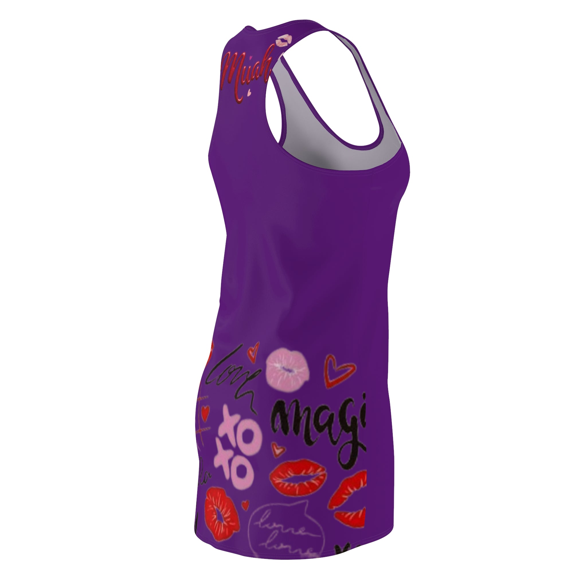 Scorpio 'Muah' Racerback Dress – Bold Zodiac Kiss Print
