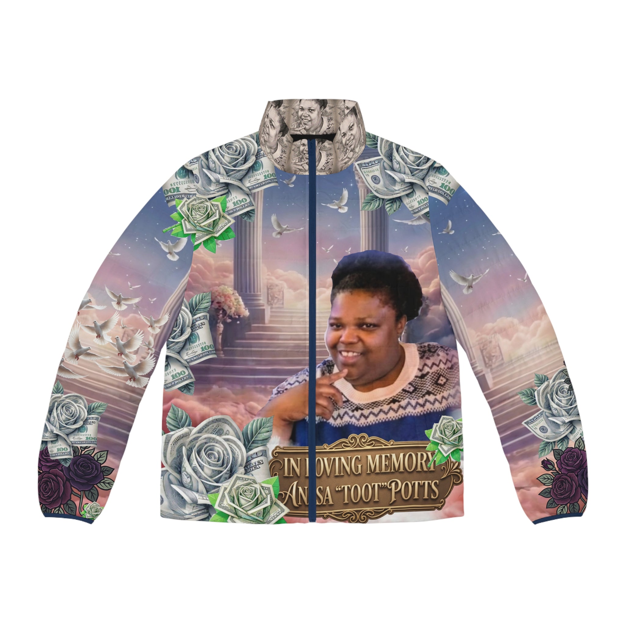 Memorial Photo Puffer Jacket — Personalized Tribute Outerwear