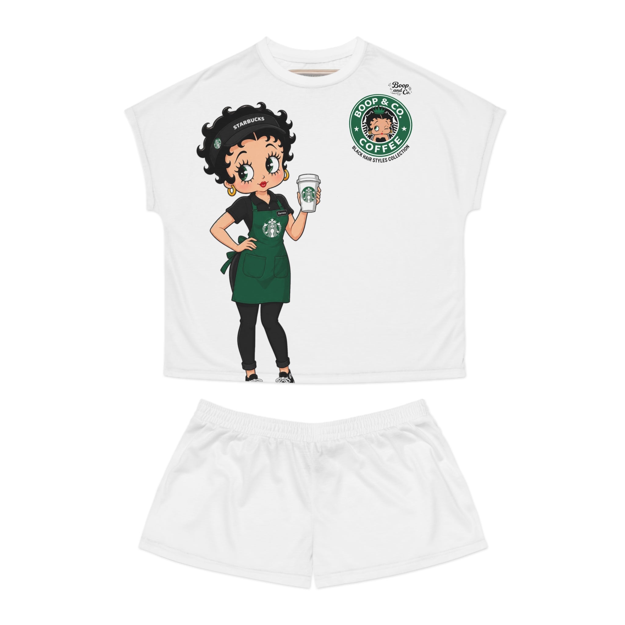 Betty Boop Barista Pajama Set — Cute Coffee Shop Sleepwear