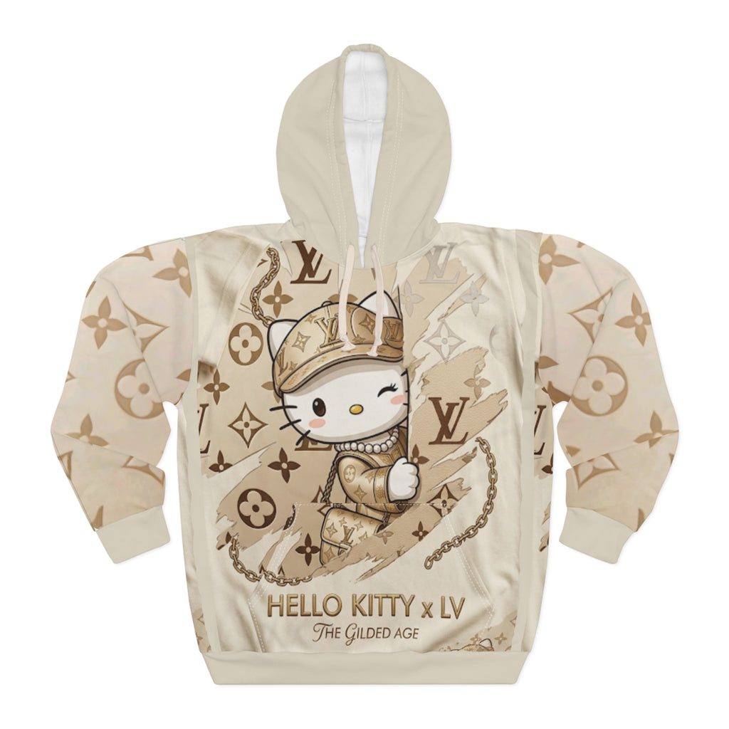Hello Kitty Luxury Monogram Hoodie — "Hello Kitty x LV" Gilded Age Pullover