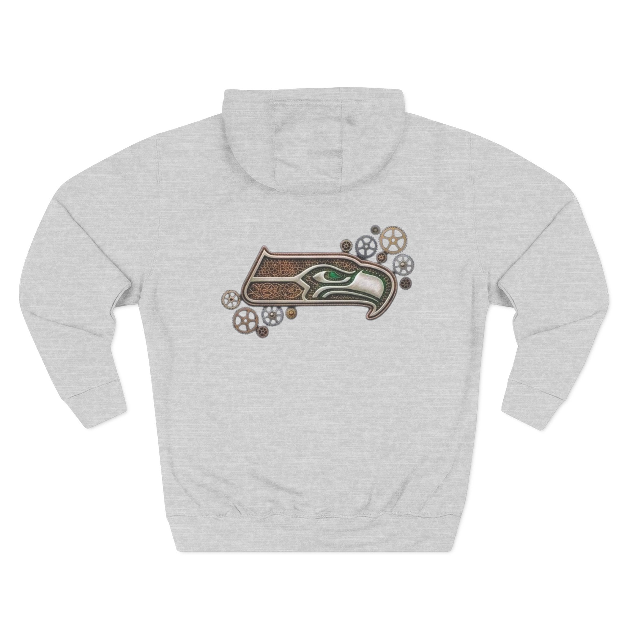 Seahawk Gear Hoodie — Vintage Seahawk Emblem with Gear Accents