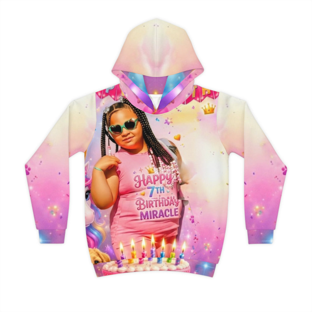 Personalized Kids Hoodie — Happy 7th Birthday Miracle Photo Design
