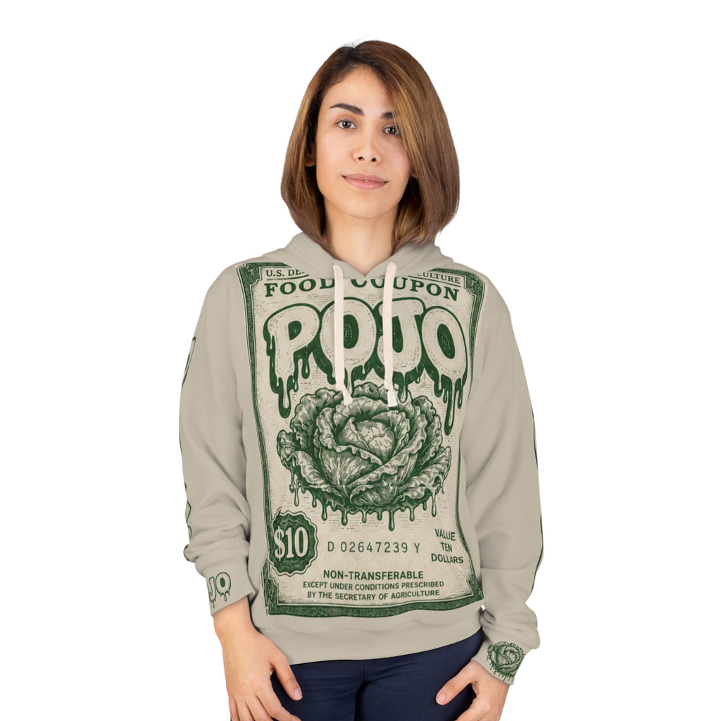Hoodie | Vintage 'FOOD COUPON POJO' Graphic Pullover