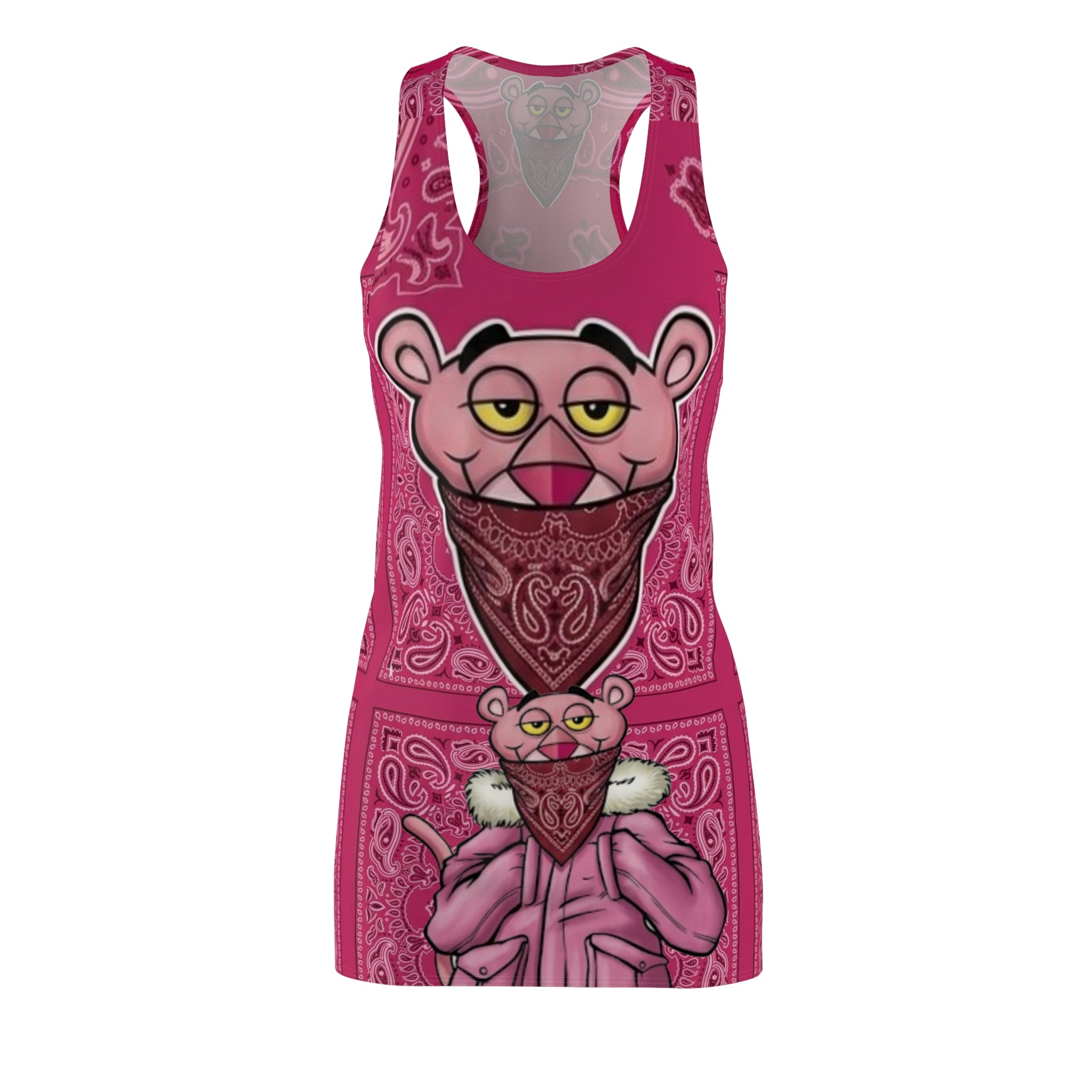 Pink Panther Bandana Racerback Dress — Streetwear AOP Print