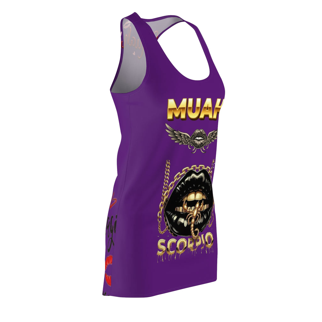 Scorpio 'Muah' Racerback Dress – Bold Zodiac Kiss Print