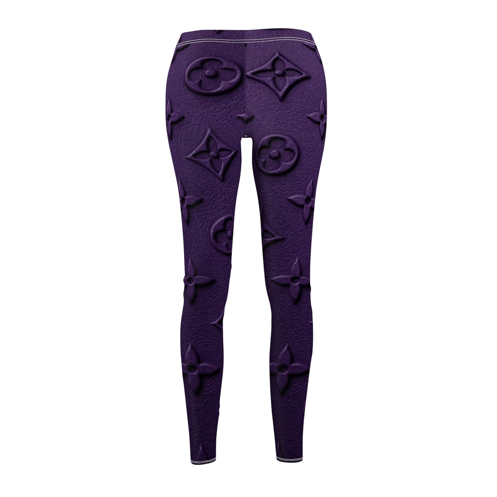 Purple Embossed Monogram Leggings — Women's Fashion Leggings