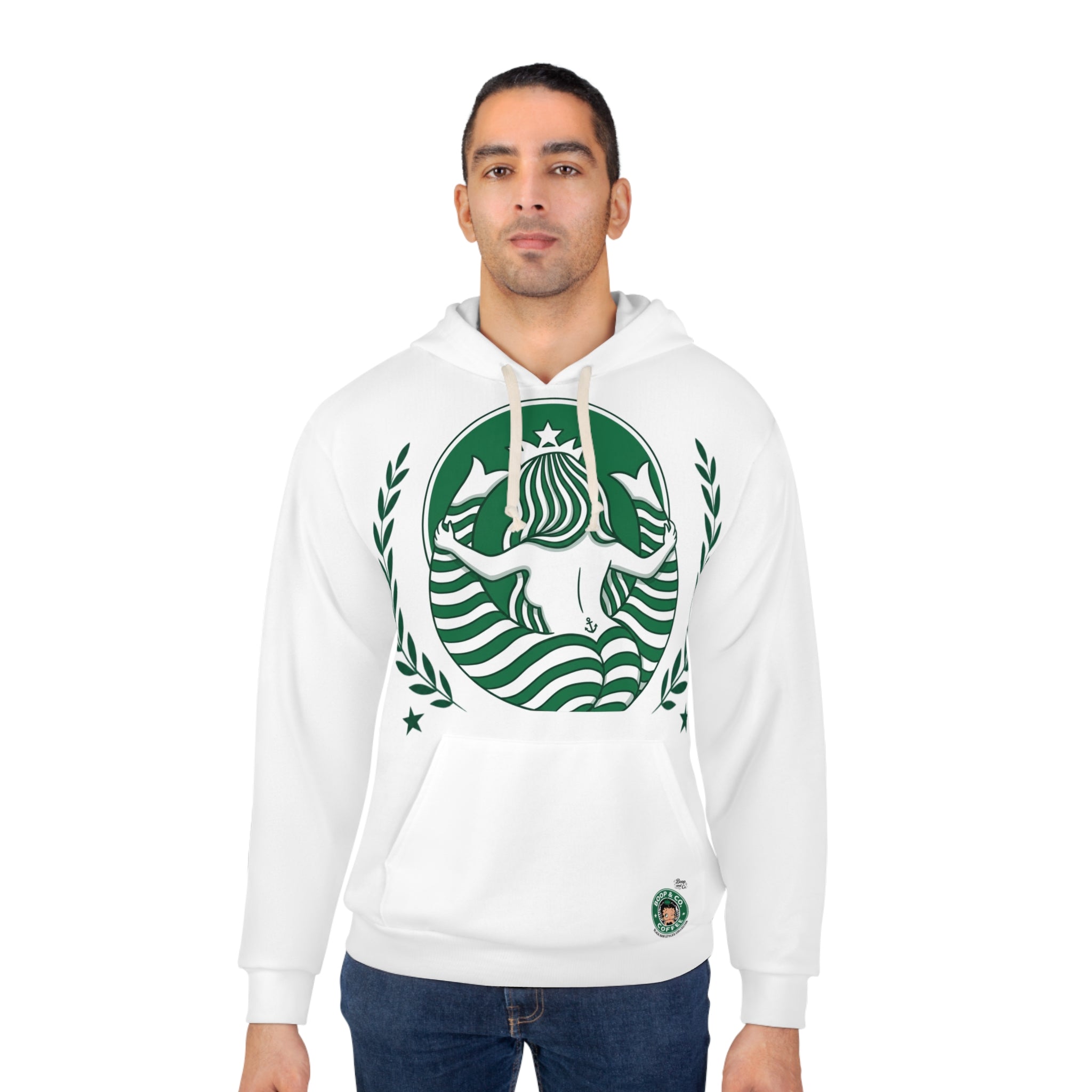 Mermaid Emblem Hoodie — Green Siren Logo Pullover