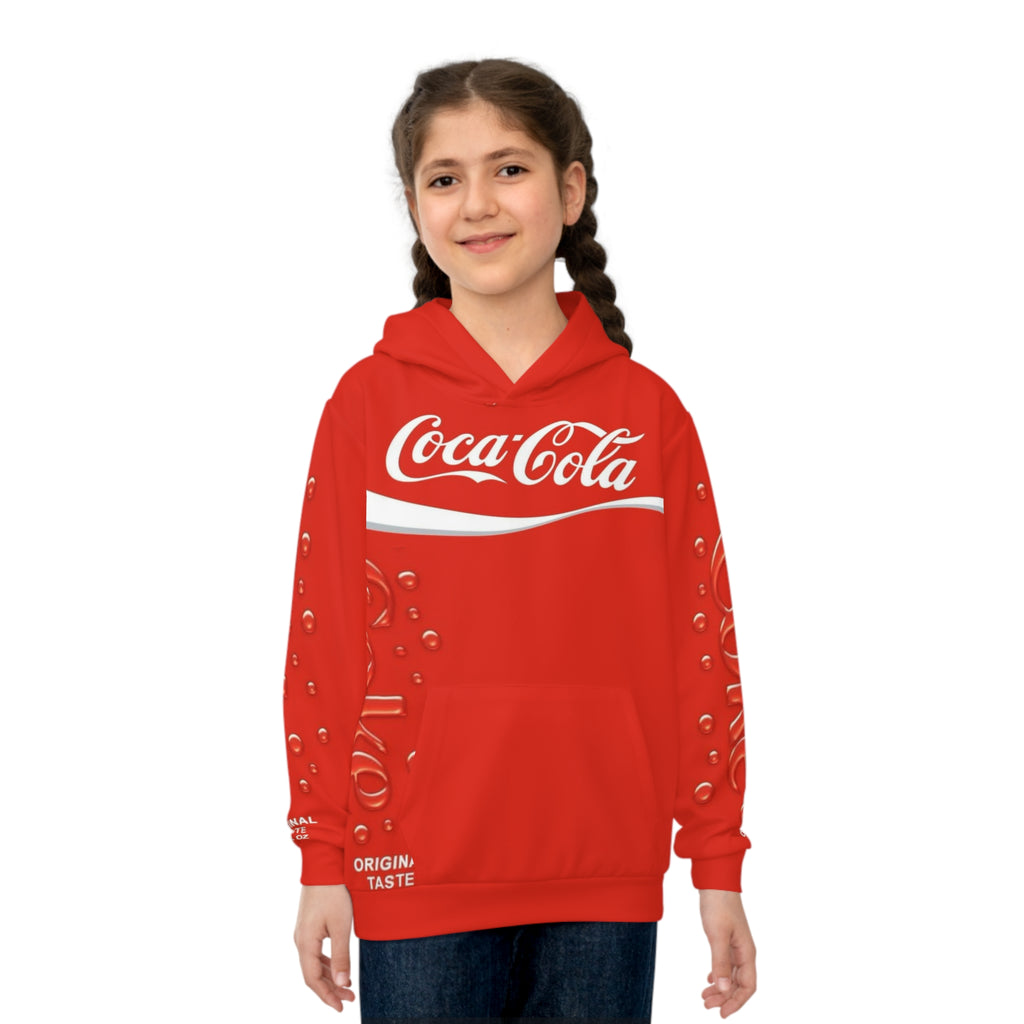 Coca-Cola Kids Hoodie - Red Branded All-Over Print