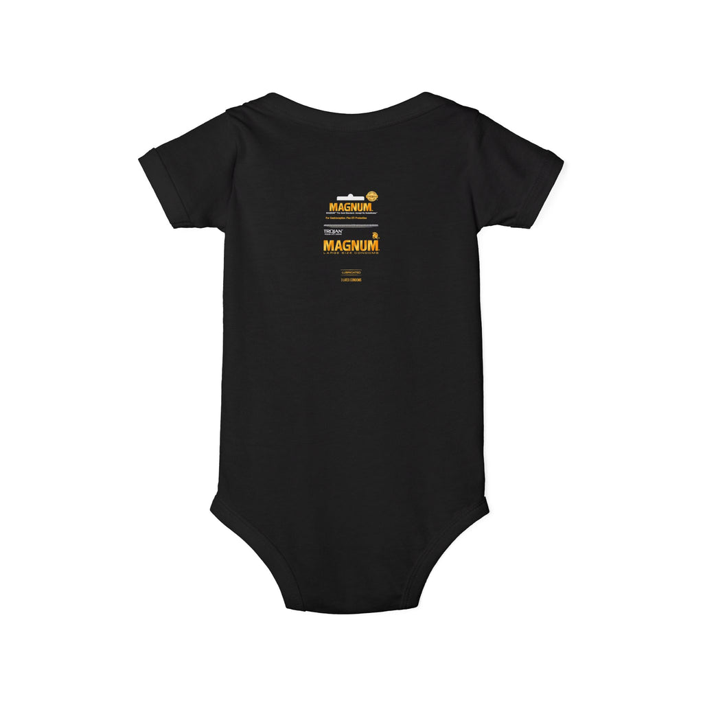Infant One-Piece Bodysuit — 'Magnum' Crown Baby Romper (White)