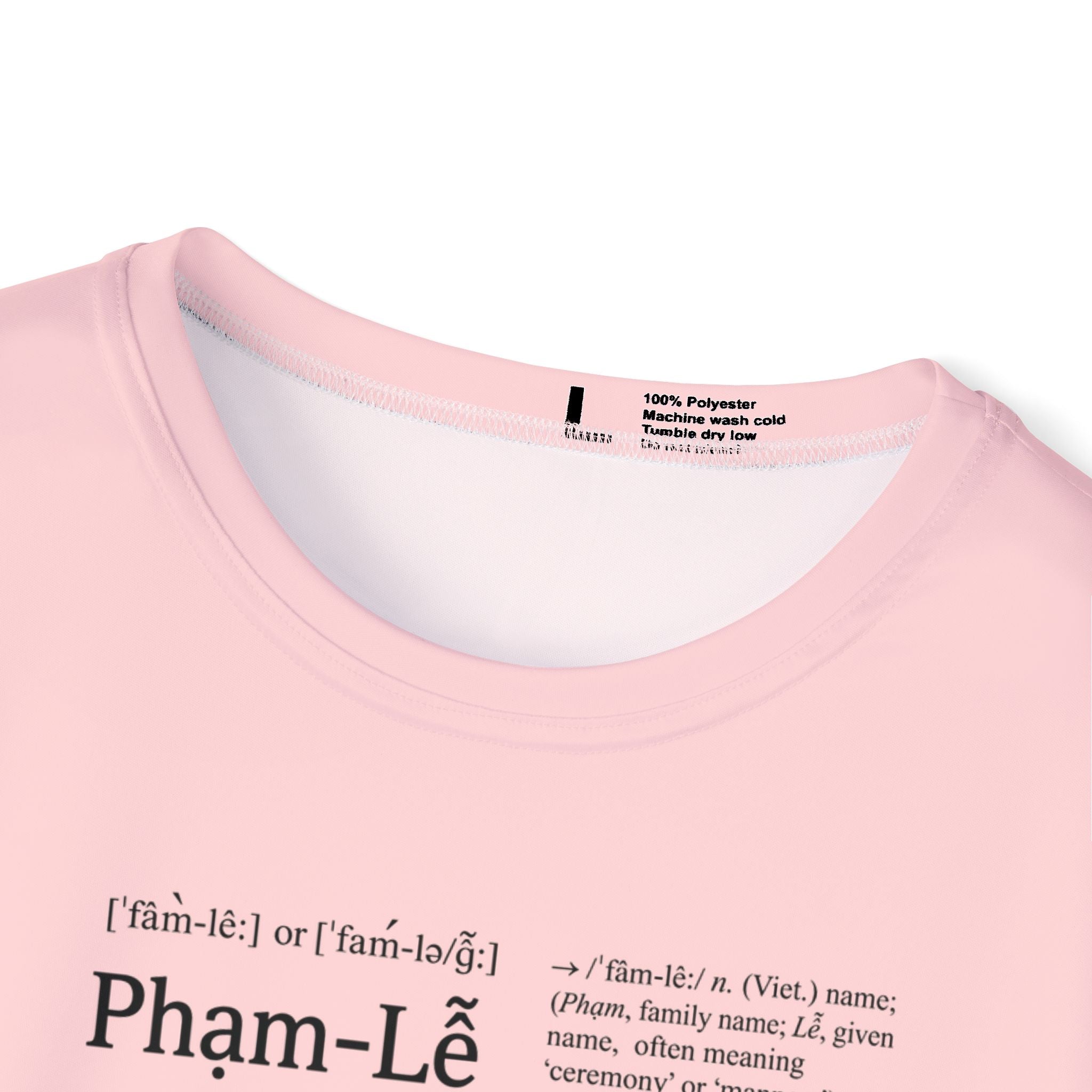 Men's Sports Jersey — Minimal Pink Name Print "Pham-Lê"