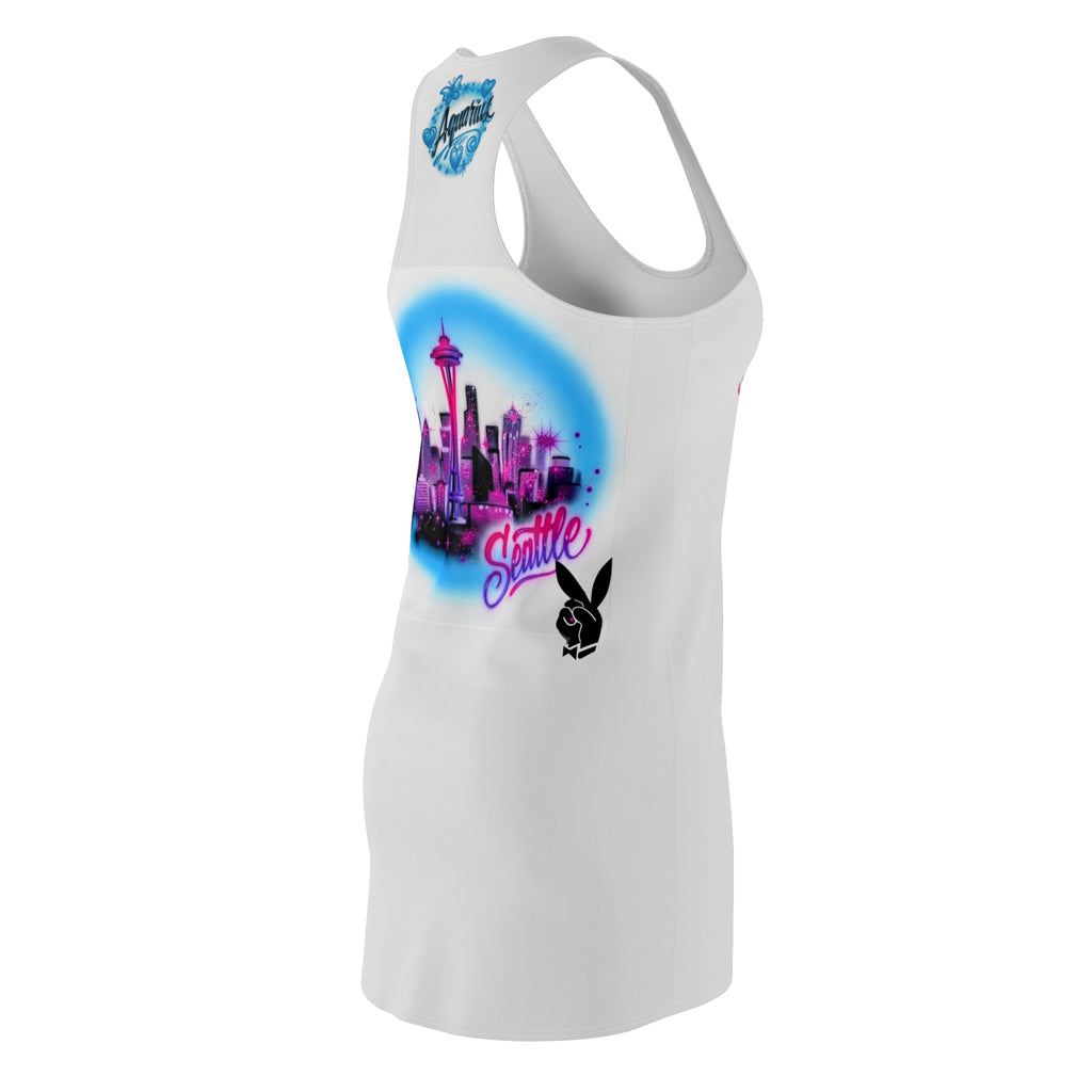 Seattle Neon Skyline Racerback Dress — IU Graphic