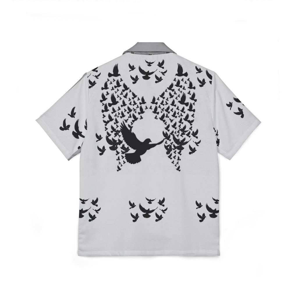 Men's Hawaiian Camp Shirt — Dove Flock Graphic Button-Up