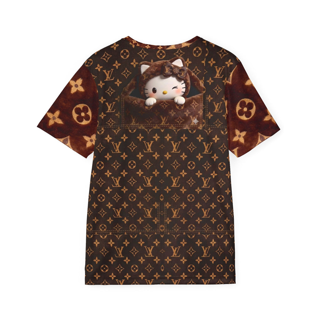 Graphic Sports Jersey — Luxe Monogram & Playful Kitty All-Over Print