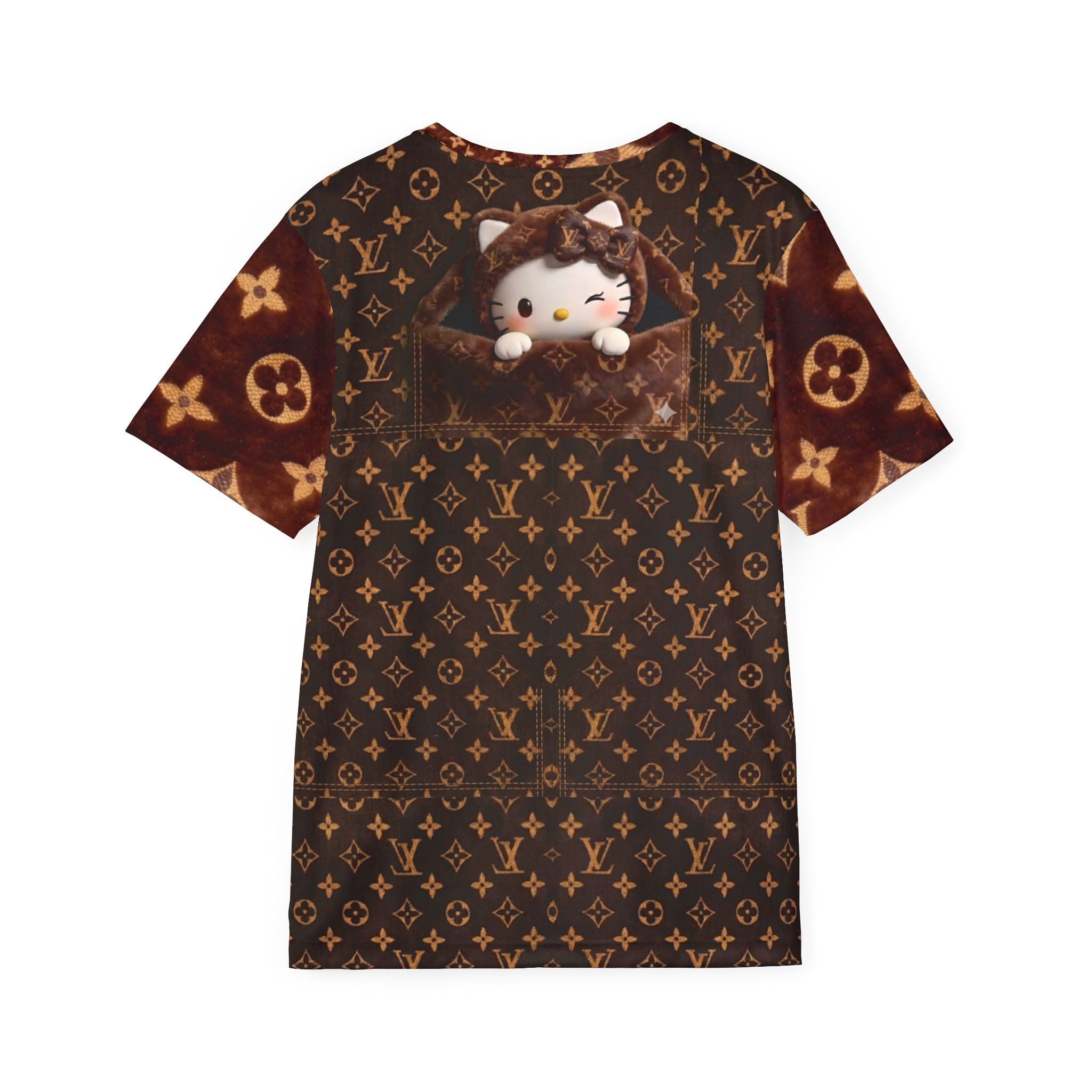 Graphic Sports Jersey — Luxe Monogram & Playful Kitty All-Over Print