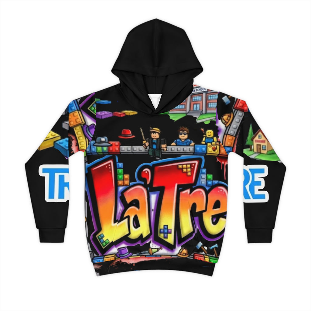 Children's Hoodie — Colorful 'LaTre' Gamer Brick Design Kids' All-Over Print Hoodie