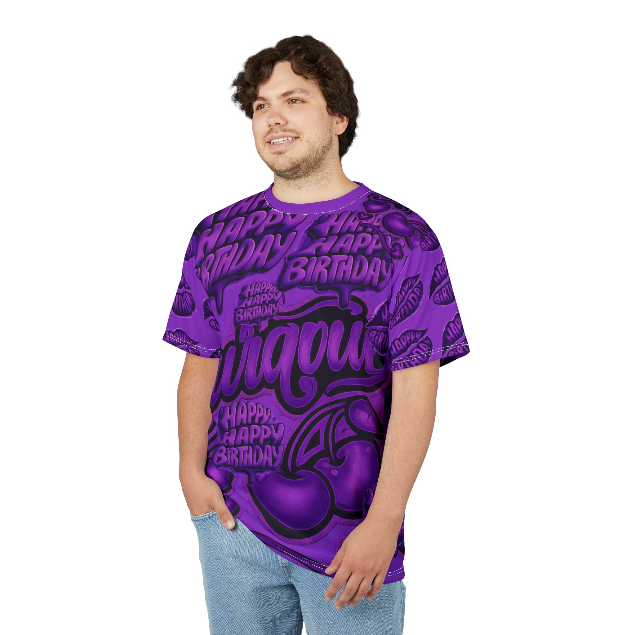 Happy Birthday Purple All-Over Print Tee