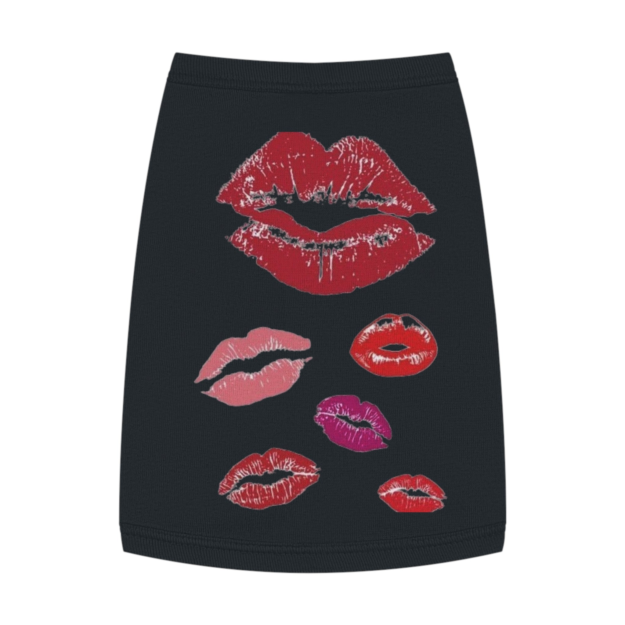 Pet Tank Top - Kiss Print Dog Shirt, Cute Lipstick Kiss Design for Small Dogs & Cats