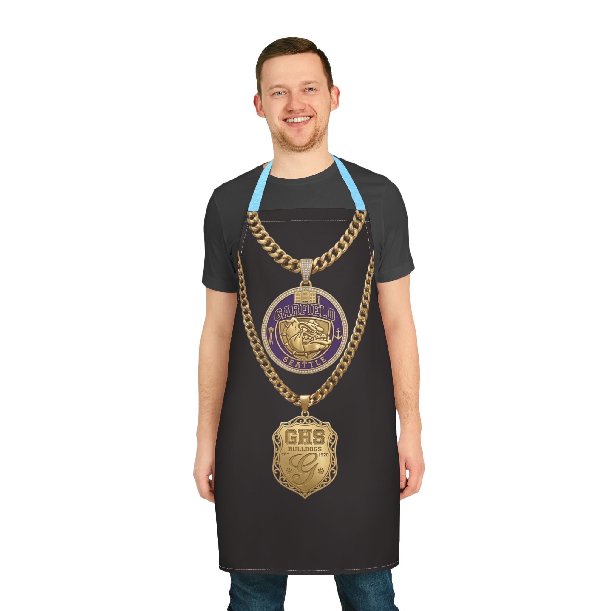 Apron — Gold Chain Medallion & GHS Shield Graphic Apron