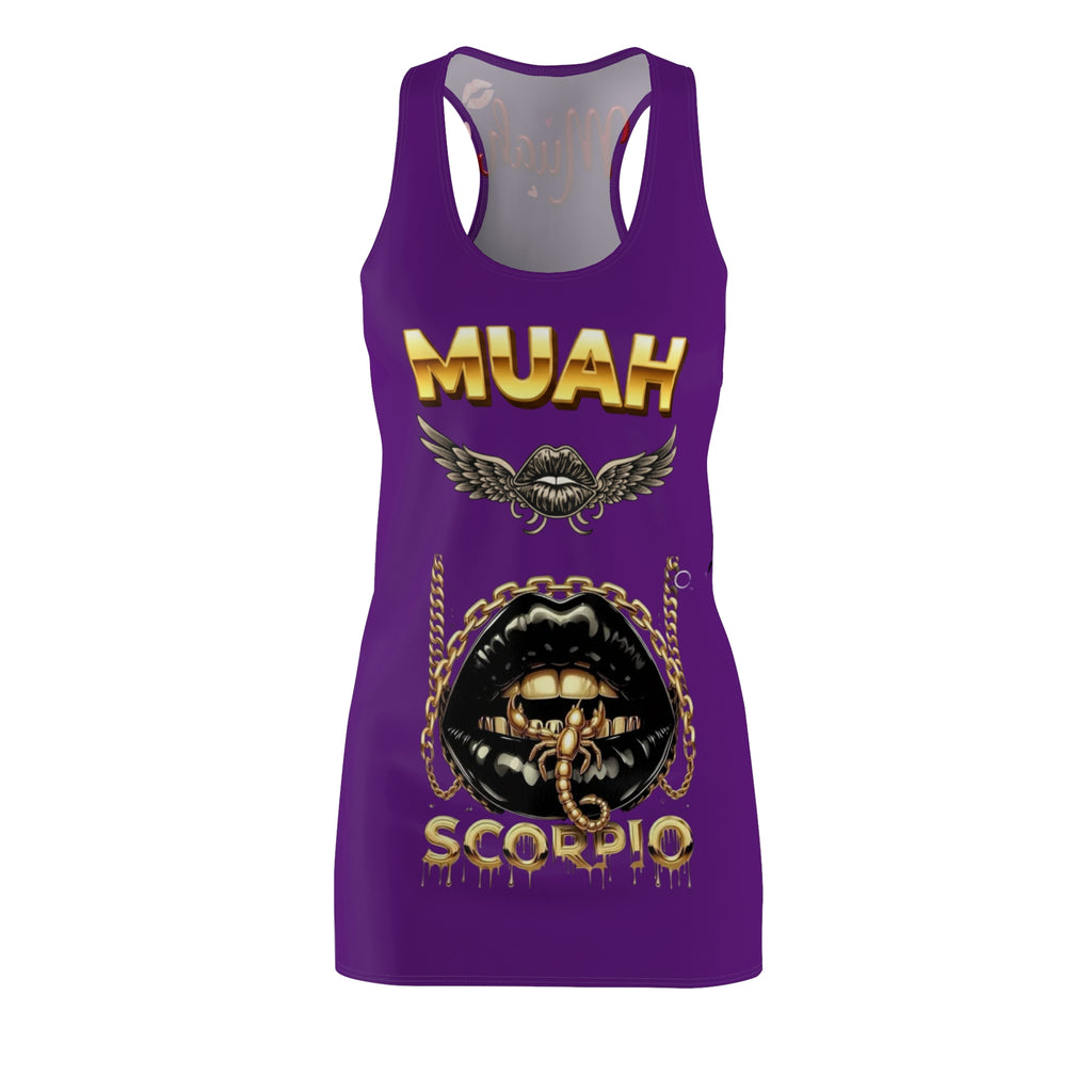 Scorpio 'Muah' Racerback Dress – Bold Zodiac Kiss Print