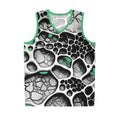Abstract Black & Mint Basketball Jersey — All-Over Print Athletic Tank