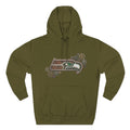 Seahawk Gear Hoodie — Vintage Seahawk Emblem with Gear Accents