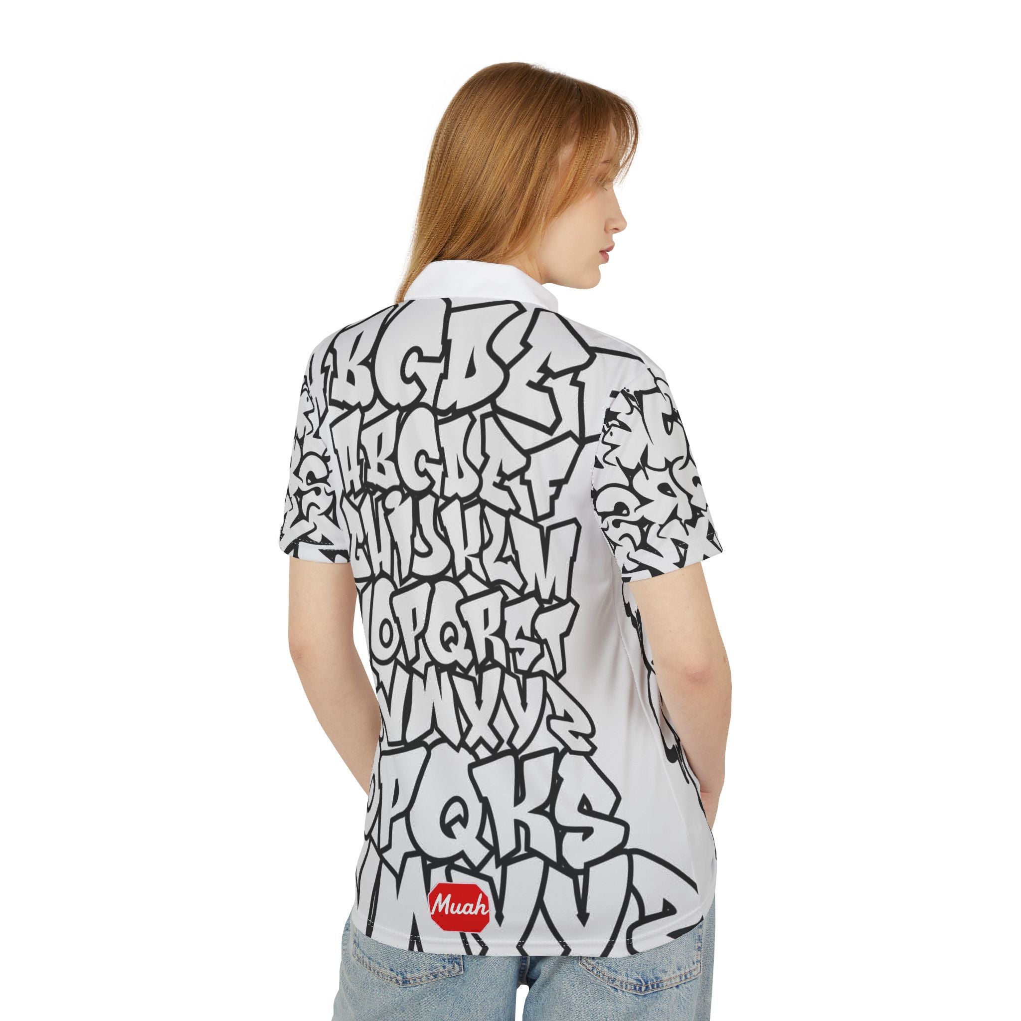 Graffiti Alphabet Polo Shirt — Street Art Graphic Polo