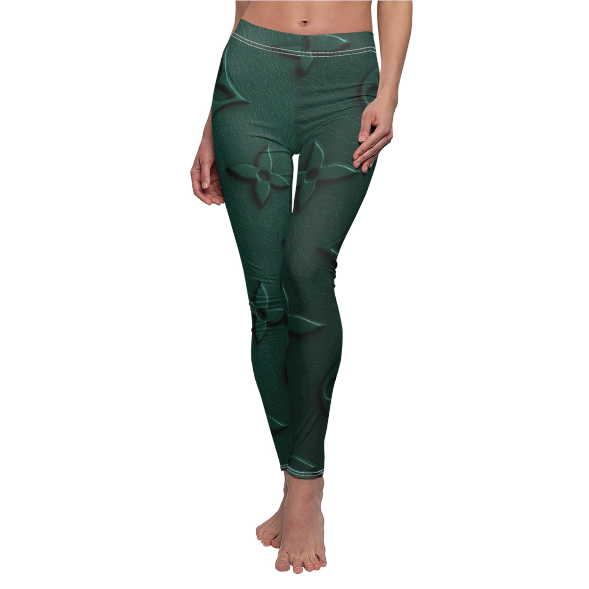 Emerald Monogram Embossed Leggings