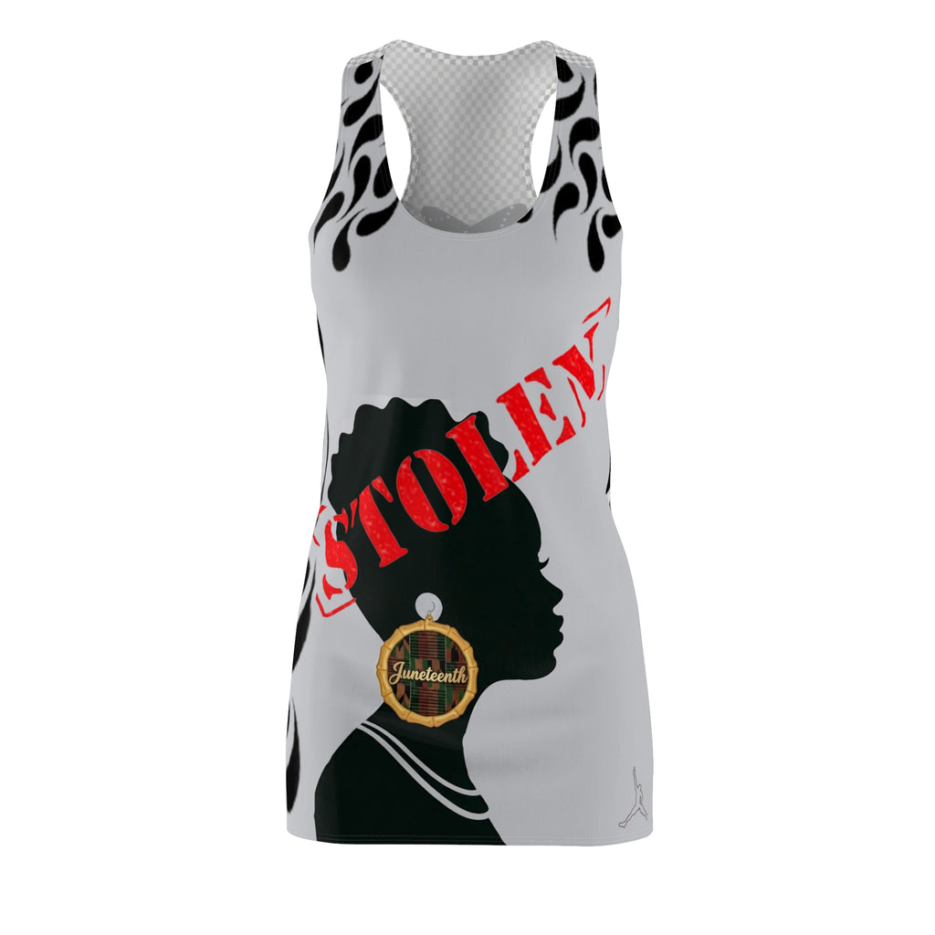 Racerback Dress — "Stolen" Silhouette Afro Profile Graphic