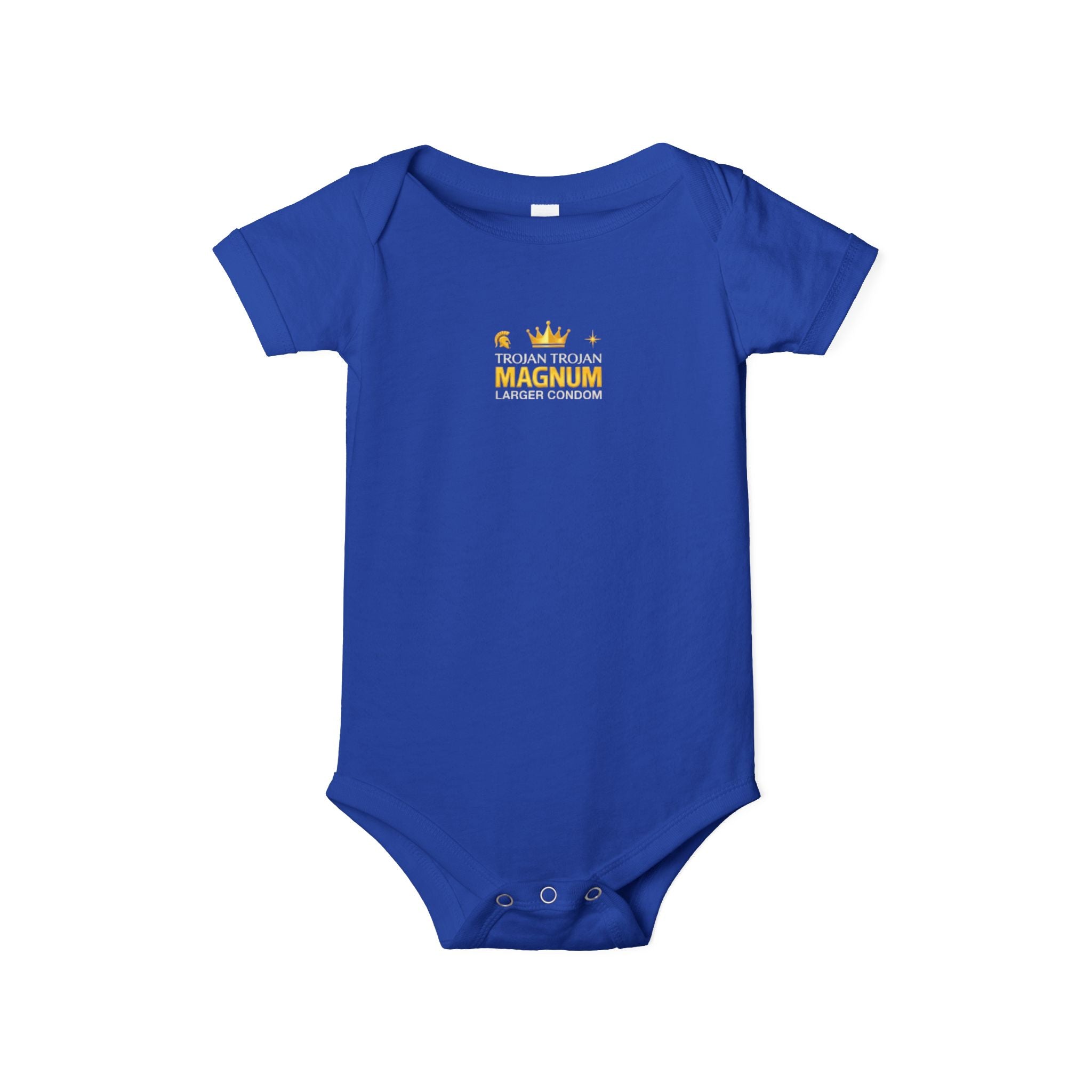 Infant One-Piece Bodysuit — 'Magnum' Crown Baby Romper (White)