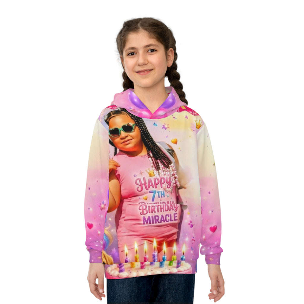 Personalized Kids Hoodie — Happy 7th Birthday Miracle Photo Design