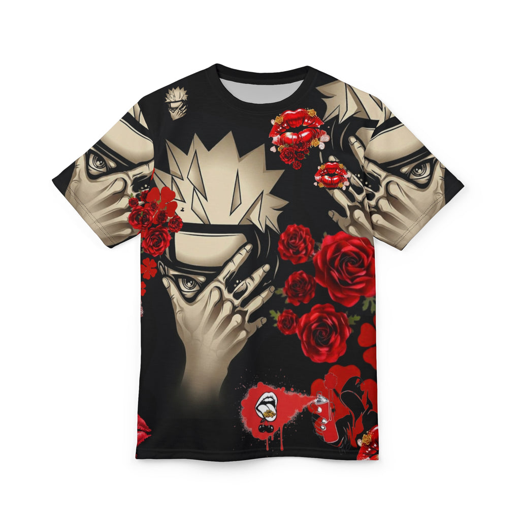 All-Over Print Tee — Mysterious Masked Face Graphic