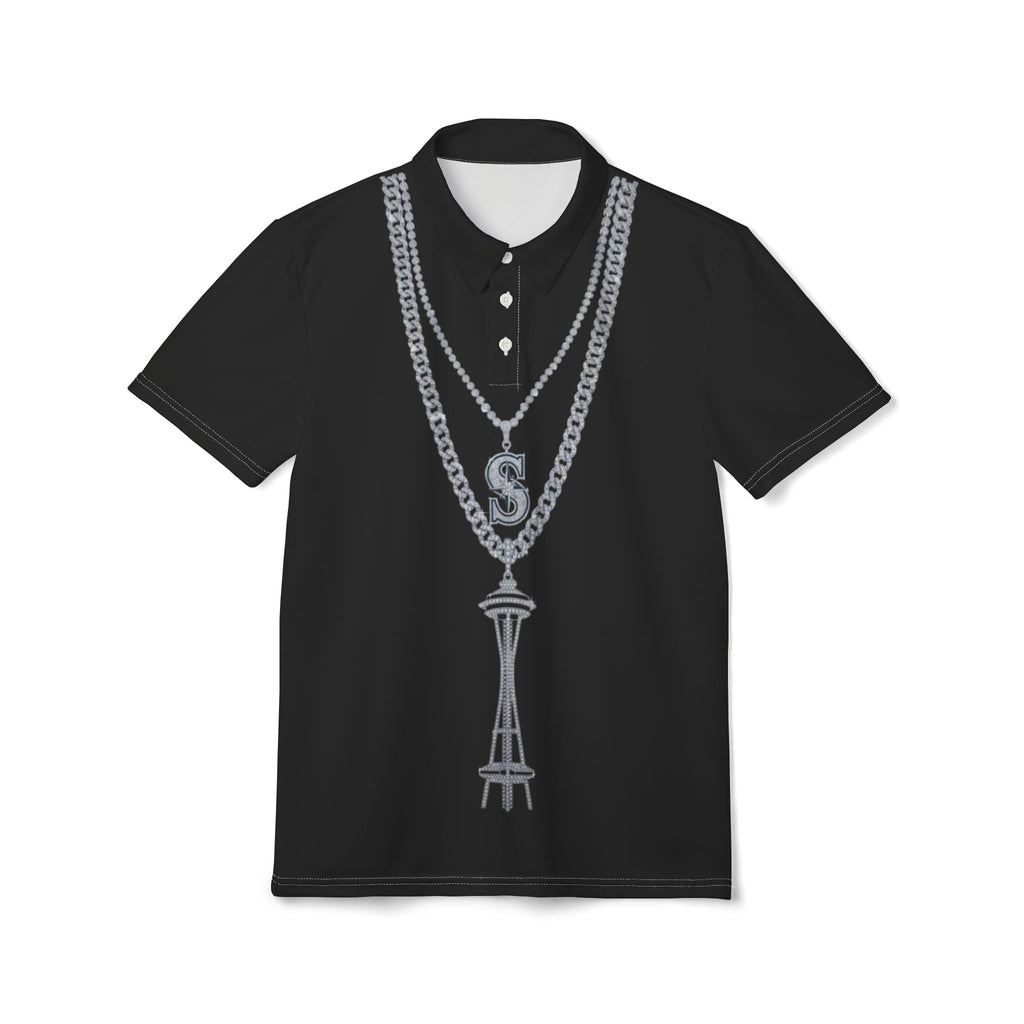 Space Needle Necklace Polo Shirt — Seattle S Chain Graphic Polo