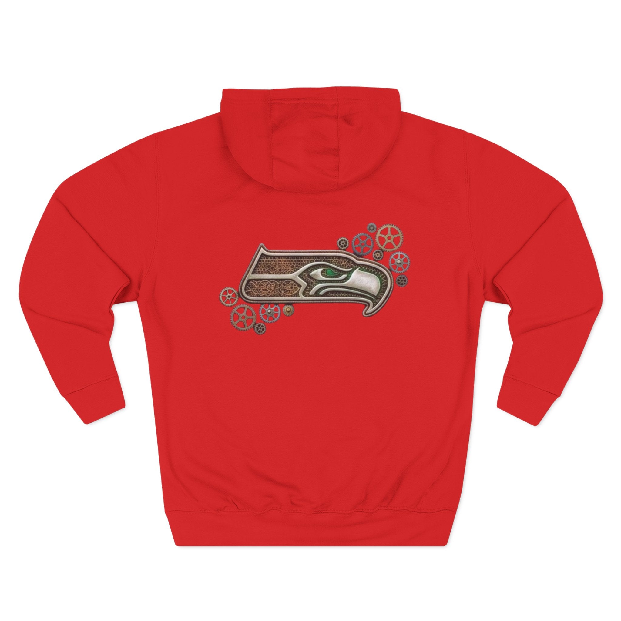 Seahawk Gear Hoodie — Vintage Seahawk Emblem with Gear Accents