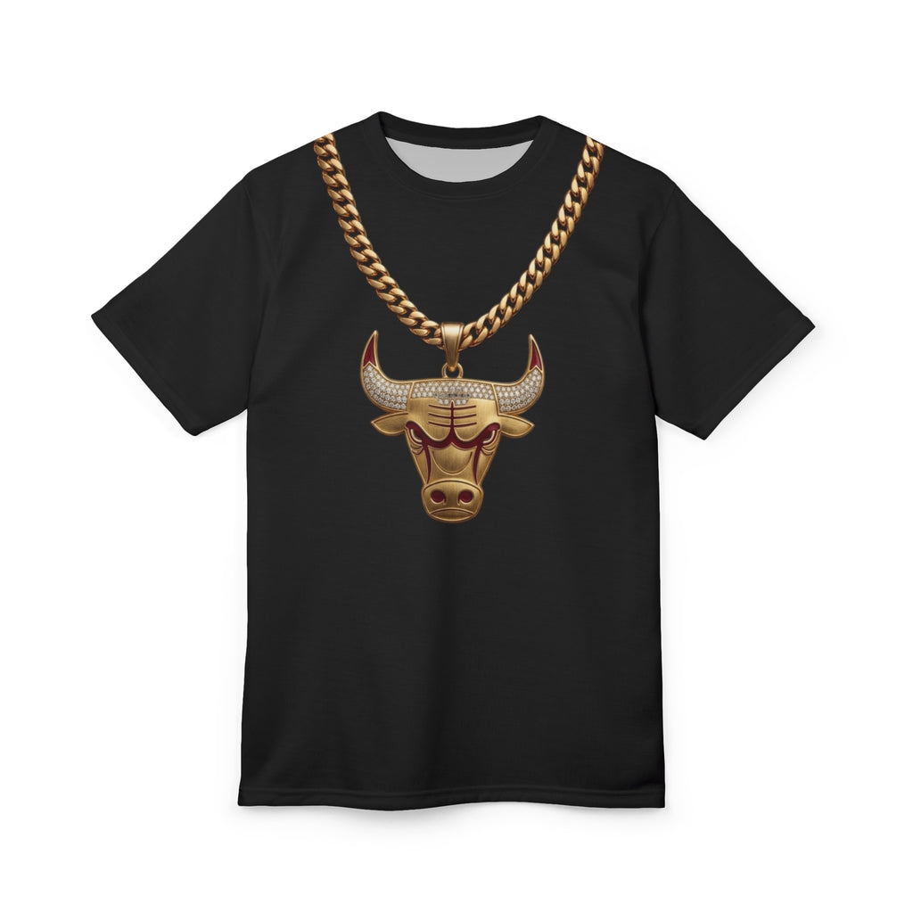 Bullhead Pendant Tee — Hip-Hop Gold Chain Graphic T-Shirt