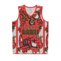 Graffiti Gucci Basketball Jersey — Red AOP Streetwear