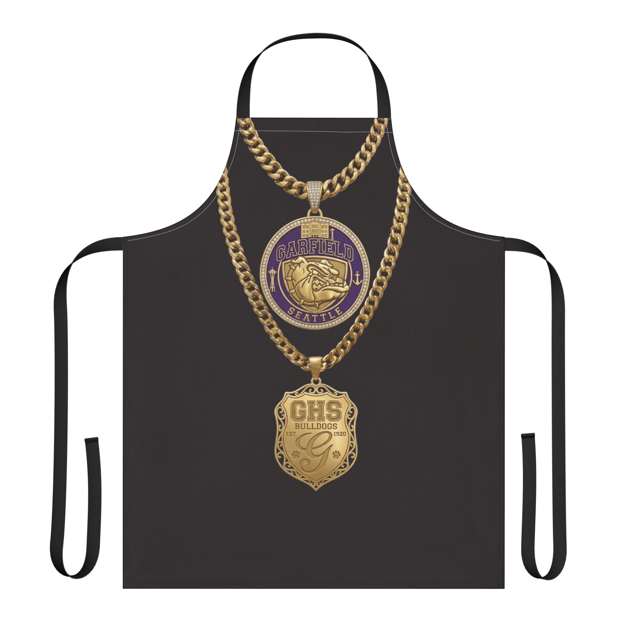 Apron — Gold Chain Medallion & GHS Shield Graphic Apron