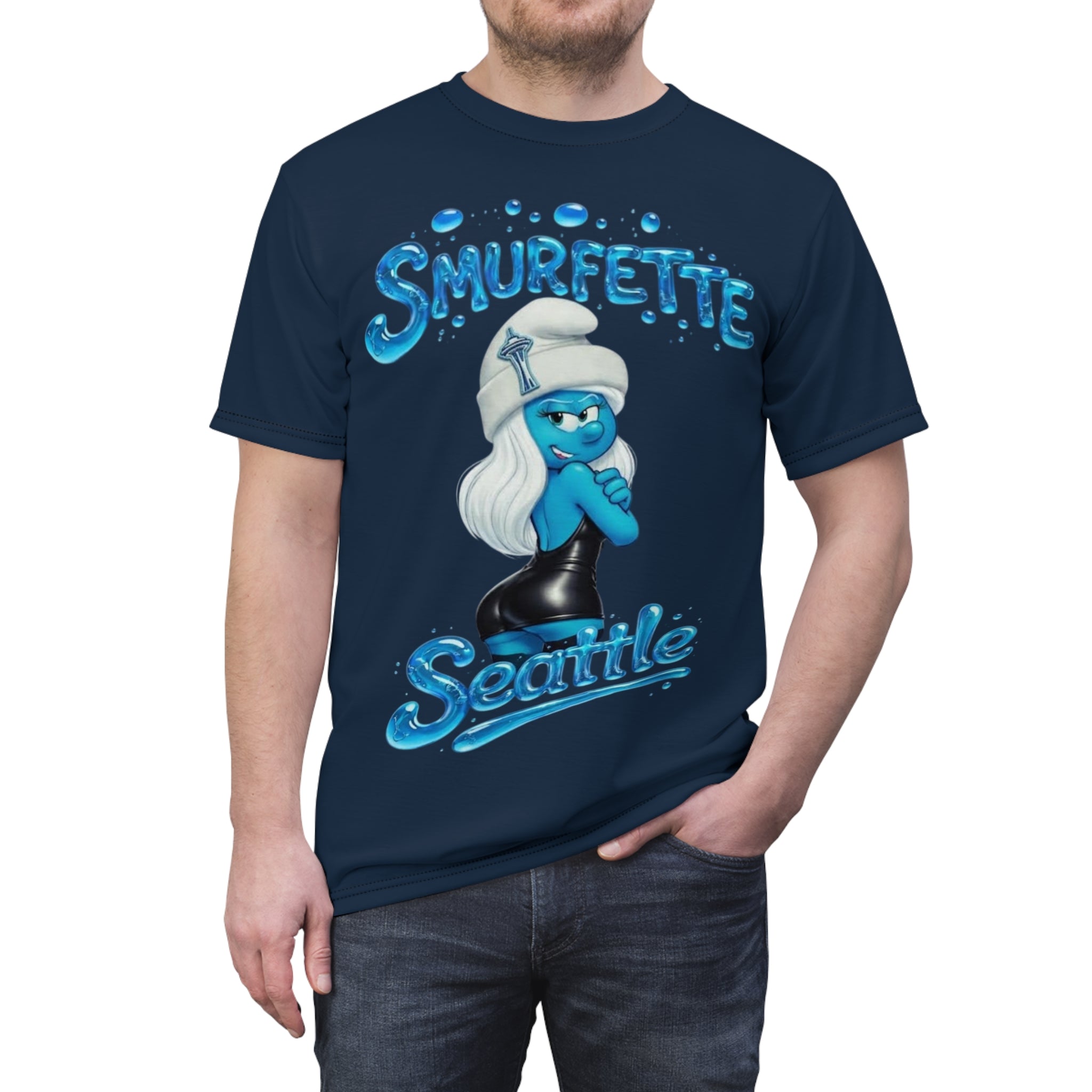 Smurfette Seattle Tee — Retro Cartoon City Graphic Shirt