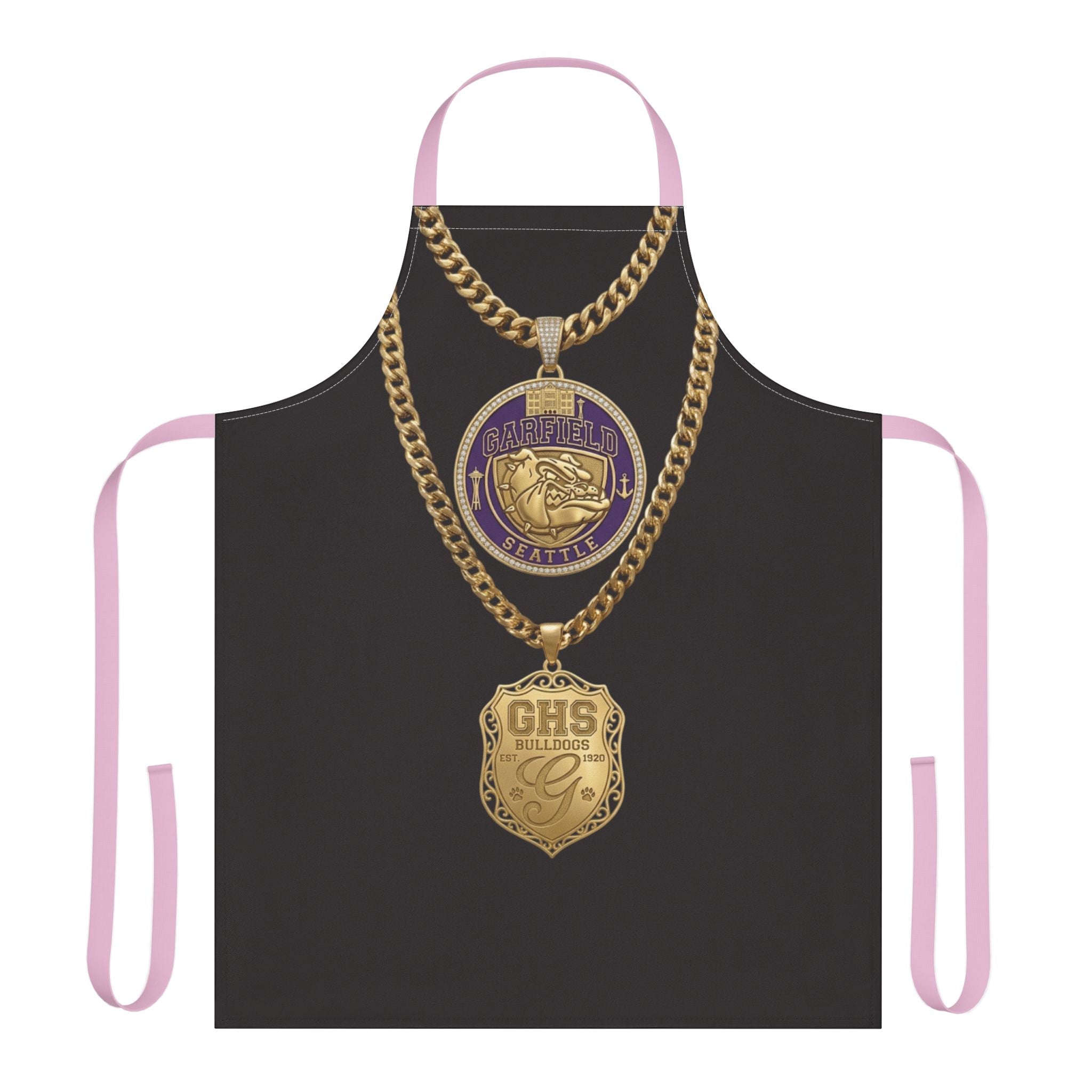 Apron — Gold Chain Medallion & GHS Shield Graphic Apron