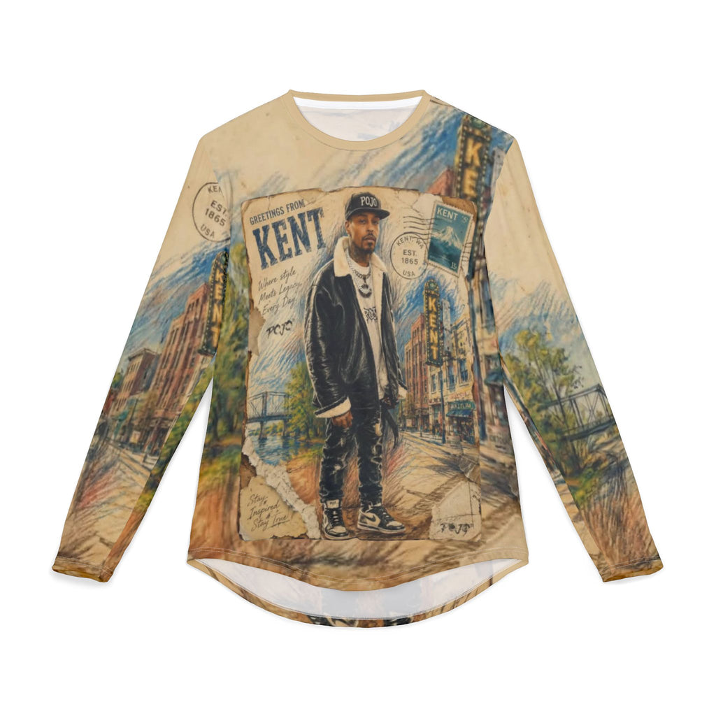 Men’s Long Sleeve UV Shirt — Vintage City Portrait "Kent" All-Over Print