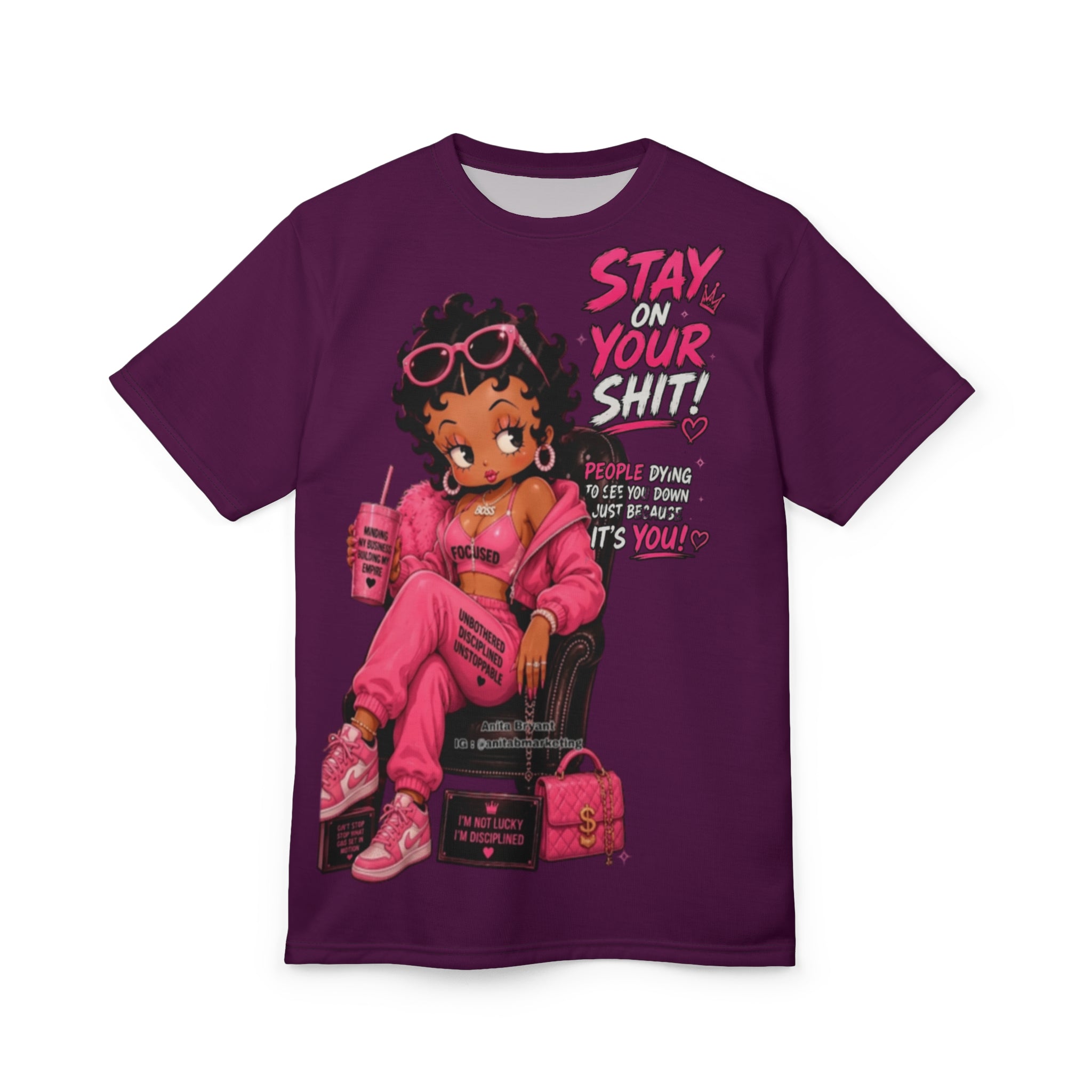 Stay On Your Shit Tee — Retro Betty Boop Style Motivational Graphic T‑Shirt