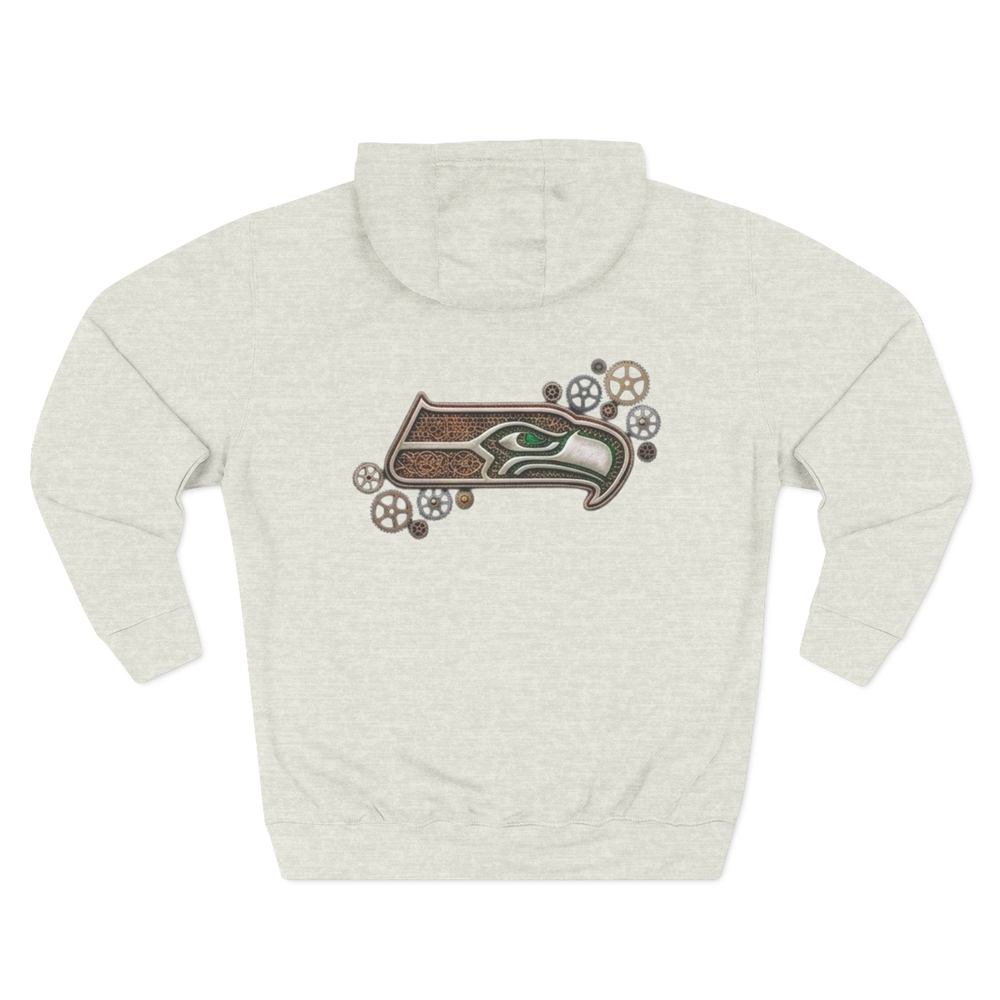 Seahawk Gear Hoodie — Vintage Seahawk Emblem with Gear Accents