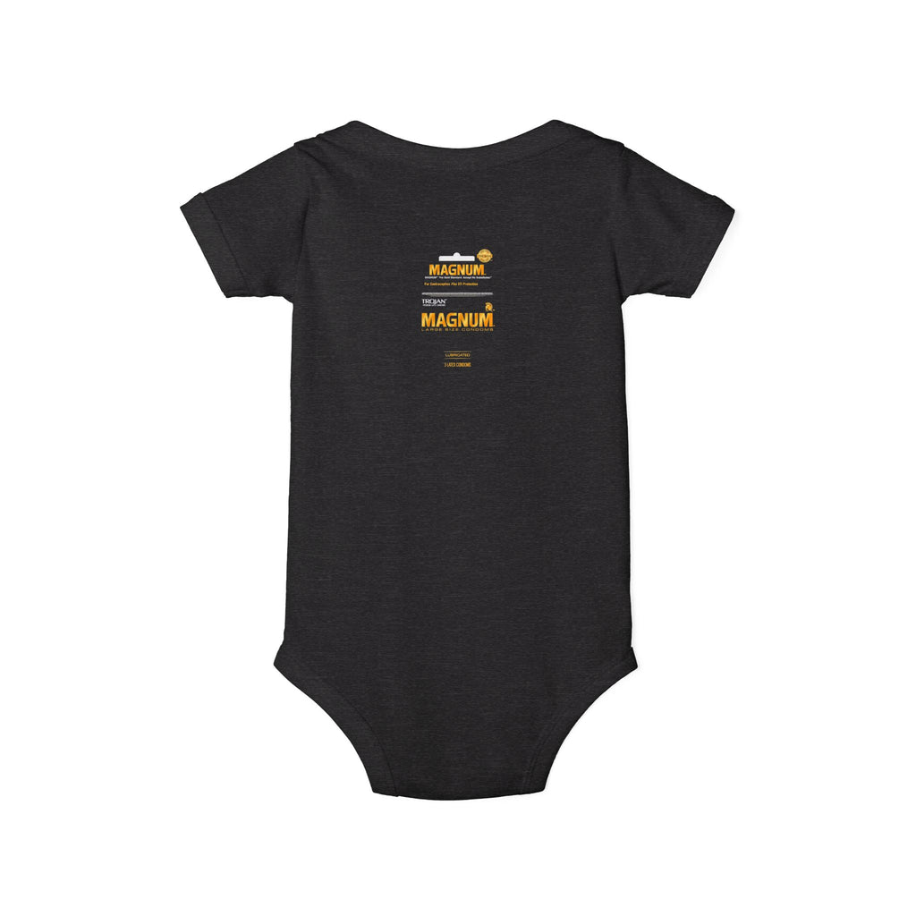 Infant One-Piece Bodysuit — 'Magnum' Crown Baby Romper (White)